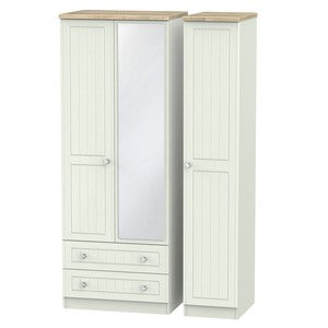 ROM142 Tall Triple 2 Drawer Mirror Robe