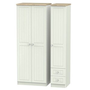 ROM160 Tall Triple Plain + Drawer Robe