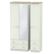 ROM162 Tall Triple 2 Drawer Mirror + Drawer Robe