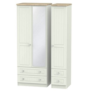 ROM162 Tall Triple 2 Drawer Mirror + Drawer Robe