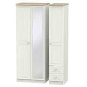 ROM167 Tall Triple Mirror + Drawer Robe