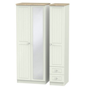 ROM167 Tall Triple Mirror + Drawer Robe