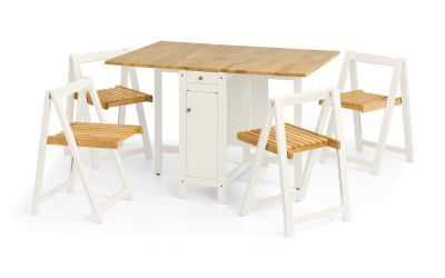 Savoy Dining Set - White/Natural