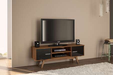 Shard TV Unit Walnut & Black