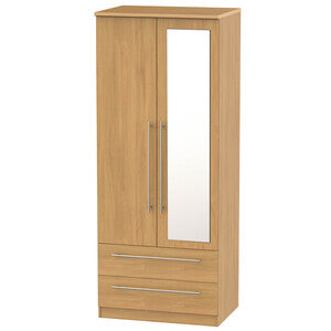 SHE062 2ft6in 2 Drawer Mirror Robe