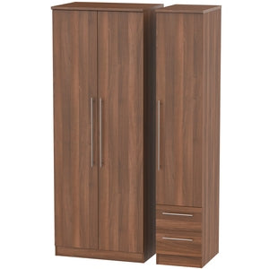 SHE160 Tall Triple Plain + Drawer Robe