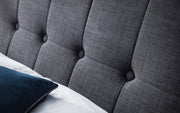 Sorrento High Headboard Bed 135Cm - Slate Linen