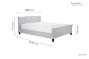St Lucia Small Double Bed Grey