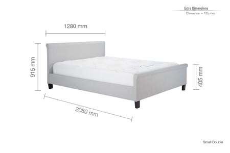 St Lucia Small Double Bed Grey