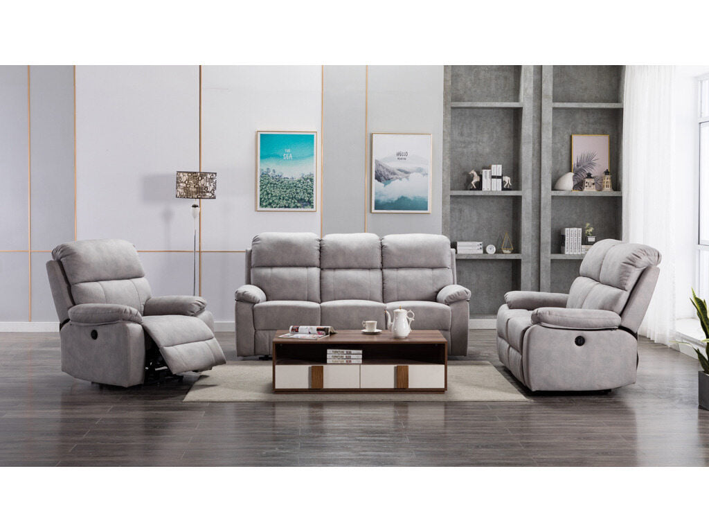 Stretford Electric 3 Seater Light Grey