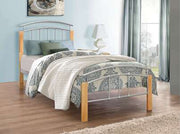 Tetras Single Bed Beech & Silver