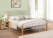 Tetras King Bed Beech & Silver