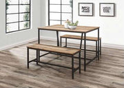 Urban Dining Table & Bench Set Brown