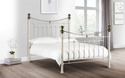 Victoria Stone White Bed 150Cm