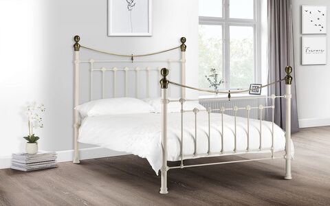 Victoria Stone White Bed 150Cm
