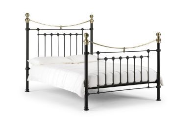 Victoria Satin Black Bed 150Cm