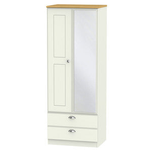 VIC082 Tall 2ft6in 2 Drawer Mirror Robe