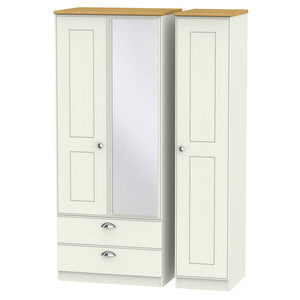 VIC132 Triple 2 Drawer Mirror Robe