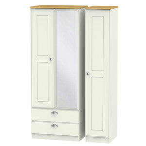 VIC142 Tall Triple 2 Drawer Mirror Robe