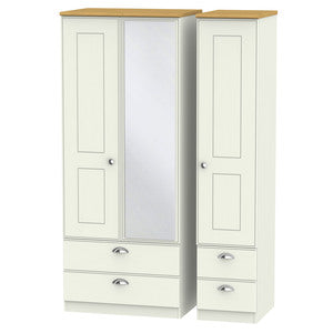 VIC152 Triple 2 Drawer Mirror + Drawer Robe