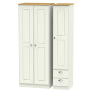 VIC160 Tall Triple Plain + Drawer Robe