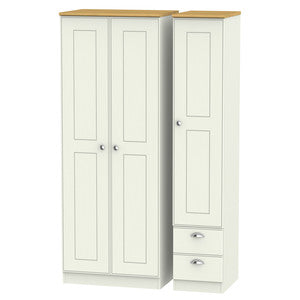 VIC160 Tall Triple Plain + Drawer Robe