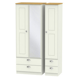 VIC162 Tall Triple 2 Drawer Mirror + Drawer Robe
