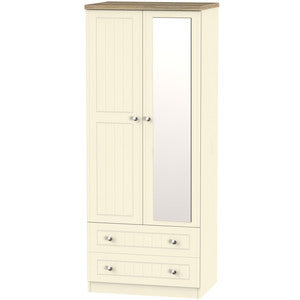 Valencia 2ft6in 2 Drawer Mirror Robe