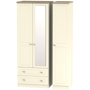 Valencia Tall Triple 2 Drawer Mirror Robe