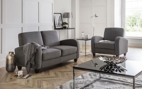 Vivo 3 Seater Sofa In Dusk Grey Chenille
