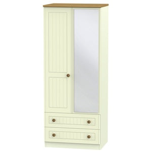 WAR062 2ft6in 2 Drawer Mirror Robe