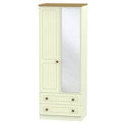 WAR082 Tall 2ft6in 2 Drawer Mirror Robe