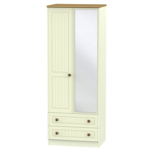 WAR082 Tall 2ft6in 2 Drawer Mirror Robe