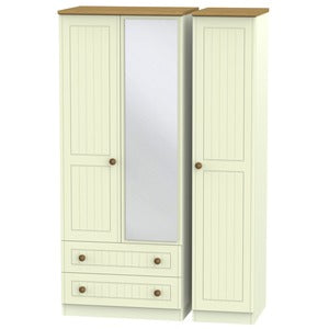 WAR132 Triple 2 Drawer Mirror Robe