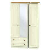 WAR142 Tall Triple 2 Drawer Mirror Robe