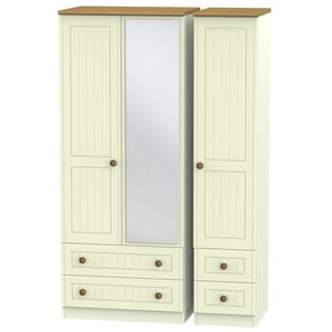 WAR152 Triple 2 Drawer Mirror + Drawer Robe