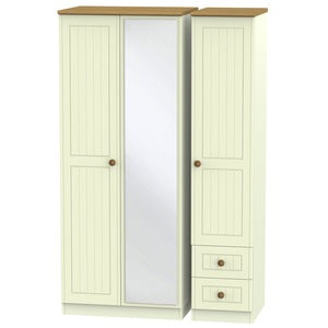 WAR157 Triple Mirror + Drawer Robe