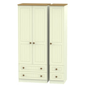 WAR161 Tall Triple 2 Drawer + Drawer Robe