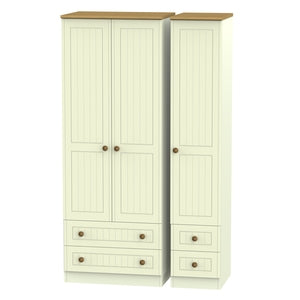 WAR161 Tall Triple 2 Drawer + Drawer Robe