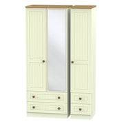 WAR162 Tall Triple 2 Drawer Mirror + Drawer Robe