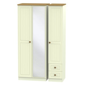 WAR167 Tall Triple Mirror + Drawer Robe