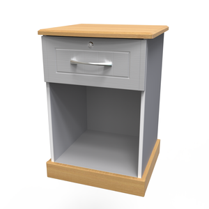 WHI019 1 Drawer/Open Bedside - With Lock