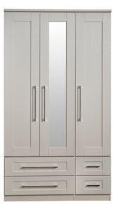 YOR162 Tall Triple 2 Drawer Mirror + Drawer Robe