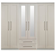 YOR192 Tall 6 Door 2 Drawer Centre Mirror Robe