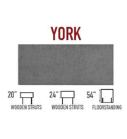 York (flat square) Strutted Headboard 24"
