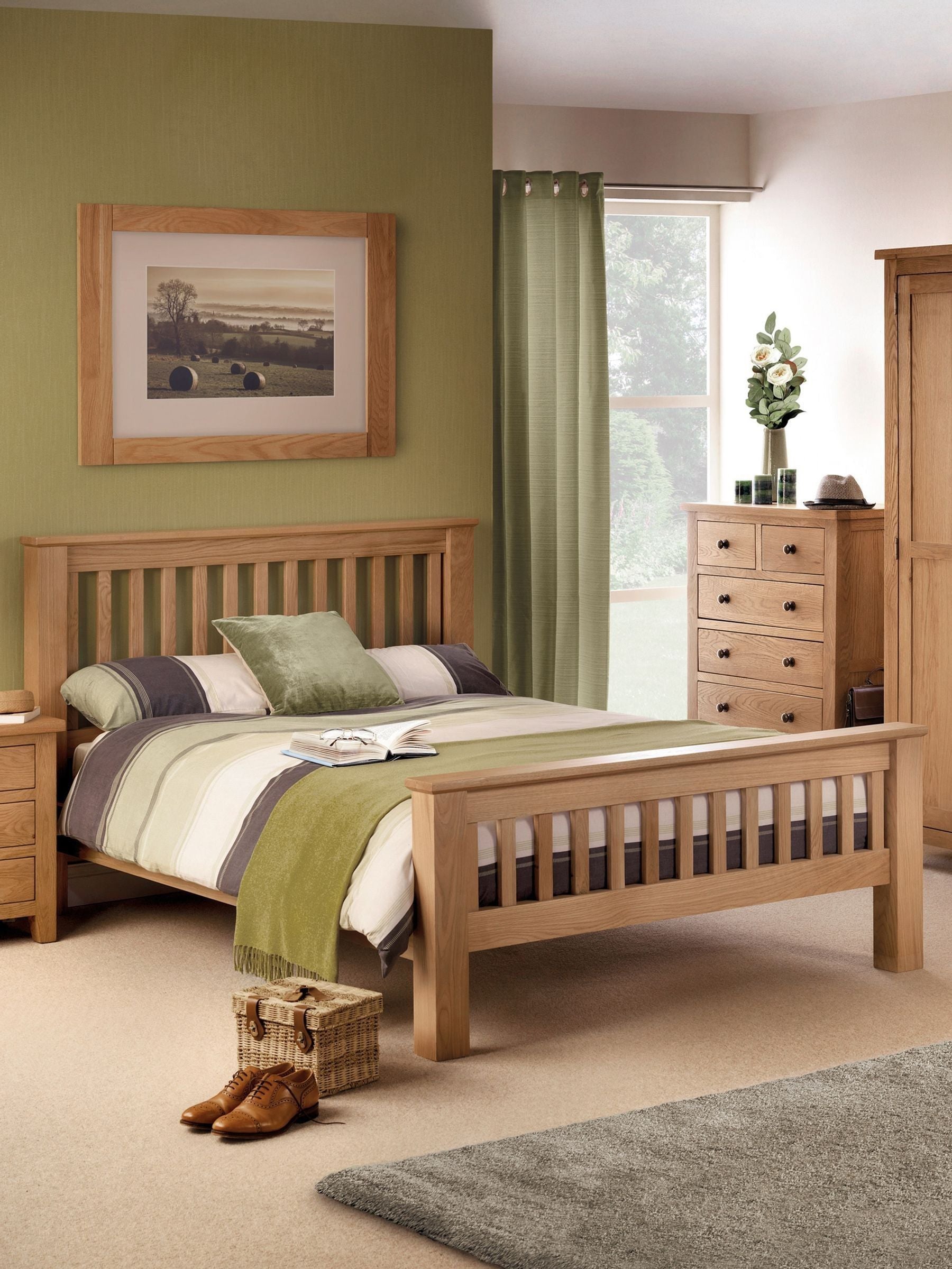 Amsterdam Oak Bed Hfe 150Cm