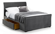 Capri Bed With Drawers Dark Grey Velvet 180Cm