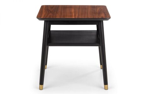 Findlay Lamp Table With Shelf - Walnut & Black