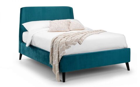 Frida Curved Velvet Bed 135Cm - Teal