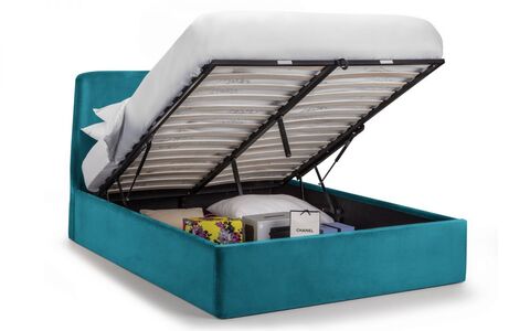 Frida Storage Ottoman Bed 135Cm - Teal